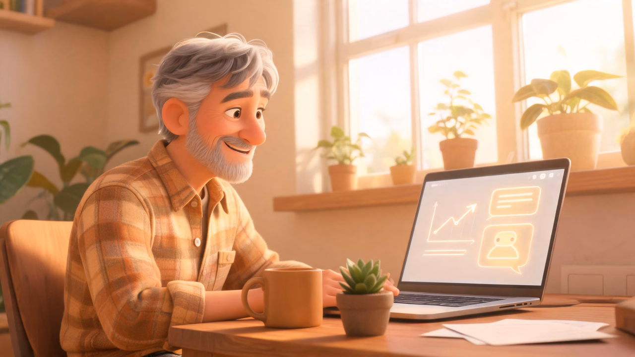 Header for How a 60-Year-Old Beginner Built a One-Person AI Business in 30 Days