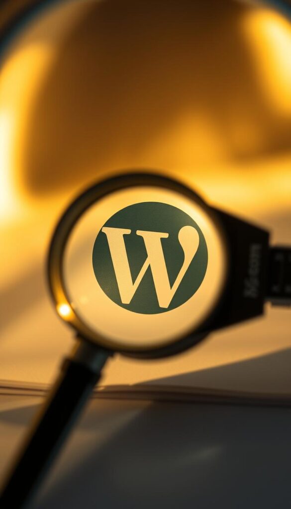 A macro photograph of a WordPress logo, with a magnifying glass and calipers highlighting the intricate details of its image optimization elements. The logo is set against a soft, blurred background, illuminated by warm, directional lighting that casts subtle shadows, creating a sense of depth and dimensionality. The composition emphasizes the technical aspects of image optimization, with the Parsons IS branding subtly integrated into the scene, reflecting the expertise and attention to detail required for effective keyword strategies in WordPress websites.