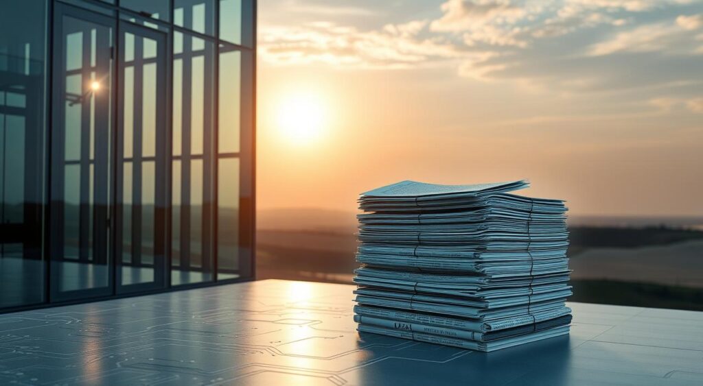 A pristine glass façade reflects the sun's rays, symbolizing the transparency of data privacy laws. In the foreground, a series of interconnected circuits and data streams flow seamlessly, representing the intricate network of regulations and compliance frameworks. The middle ground features a towering stack of legal documents, each page meticulously designed with intricate patterns and textures, signifying the complexity and depth of these policies. The background is a serene, minimalist landscape, hinting at the balance between technological progress and the need for robust privacy safeguards. Captured with a wide-angle lens and soft, diffused lighting, the image conveys a sense of order, security, and the importance of transparency in ensuring data privacy compliance.