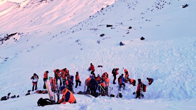 Avalanches Kill 8 Skiers in Austria Rescuers search for people after an avalanche in the Salzburg Pongau region of western Austria. Pic: AP