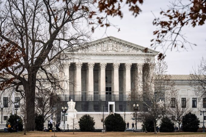 Trump Faces Supreme Court Battles The Supreme Court stands is Washington.