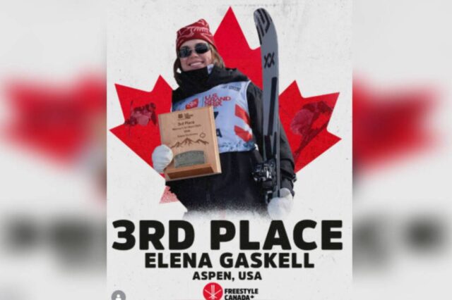 Vernon&rsquo;s Elena Gaskell won bronze at the Freestyle Skiing Slopestyle World Cup event in Aspen, Col. Friday, Jan. 9. (Instagram photo)
